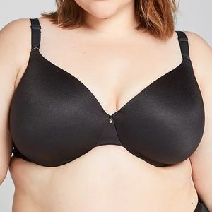 Plus Size 44DDD, Cacique Black Back Smoothing Bra, 118641